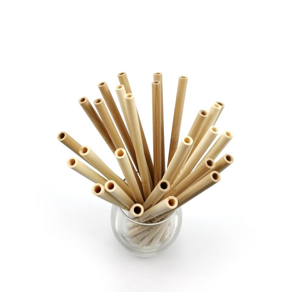 PandaBaw® 10 Stück Strohhalm aus Bambus - PandaBaw wiederverwendbar waschbar umweltfreundllich nachhaltig geschenk